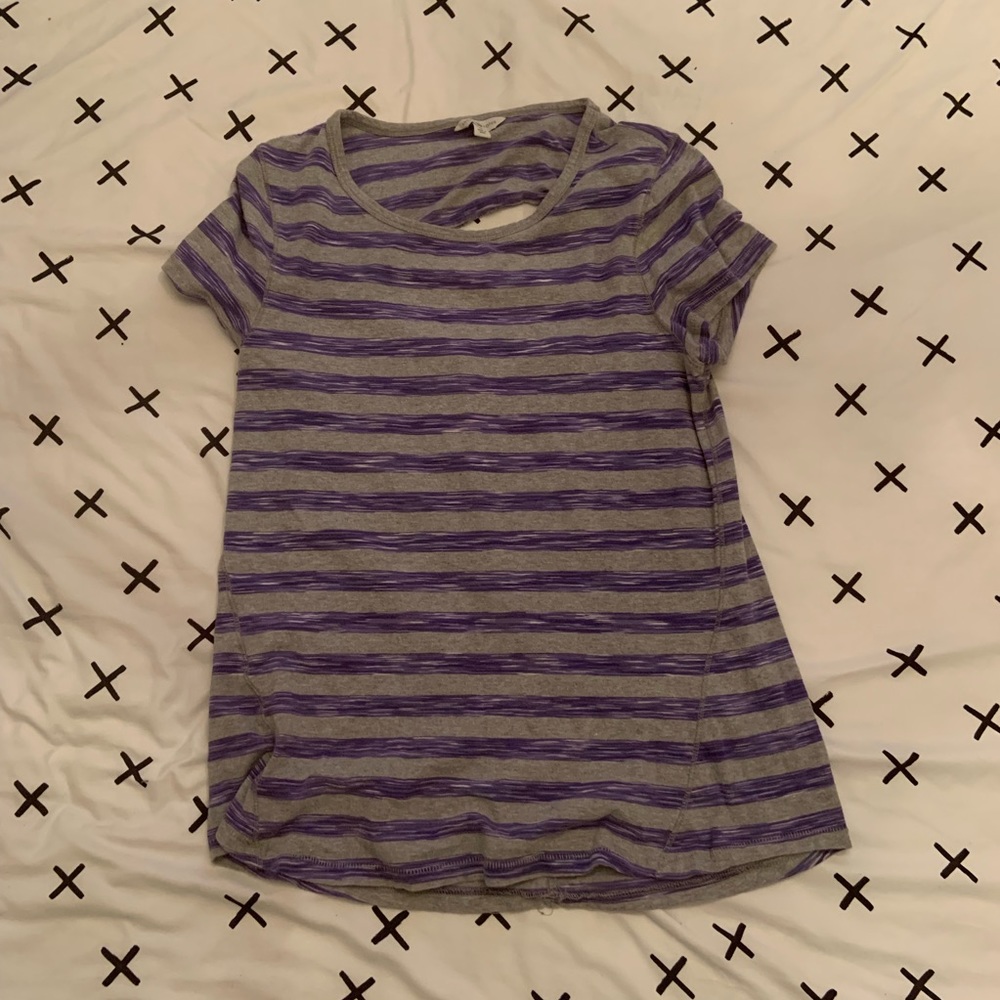 Stripped Lucky Brand T-Shirt w/ Cut Out Back